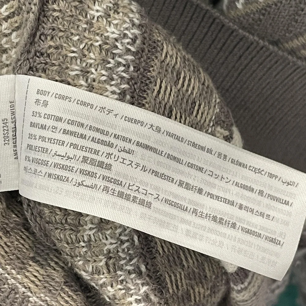 Hollister Sweater Mens XL Gray Geometric Knit V Neck Button Cardigan‎ Oversized
